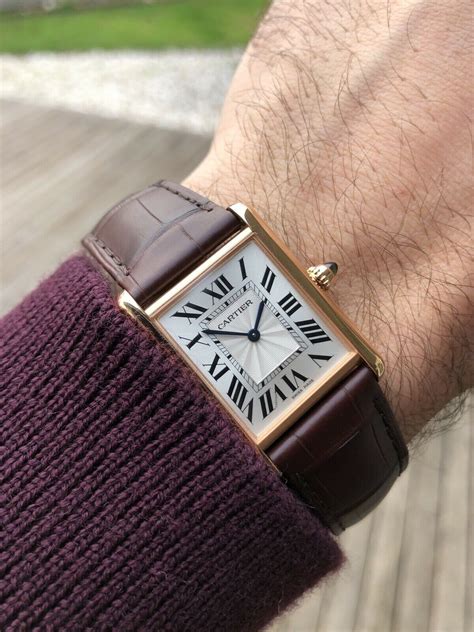 rose gold cartier tank watch|cartier gold plated tank watch.